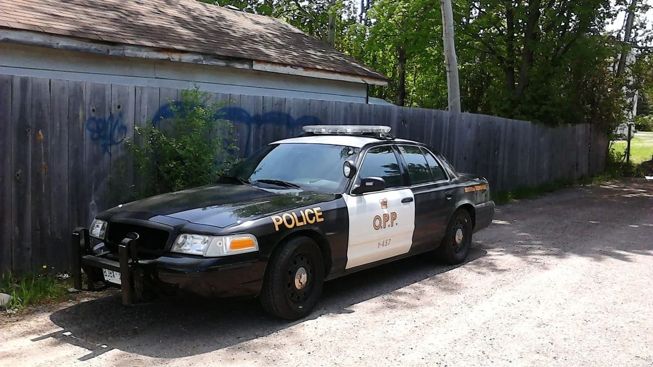 A parked Ontario Provincial Police cruiser; no people visible.