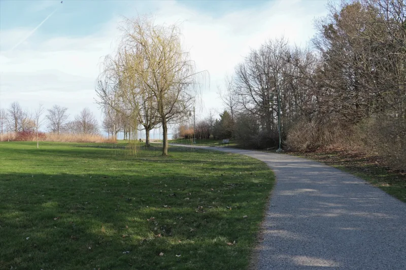 Waterfront Park on the shore of Lake Ontario located in Ajax, Ontario.